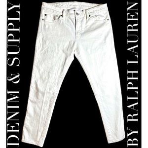 Denim & Supply Ralph Lauren off white cropped skinny stretch jeans